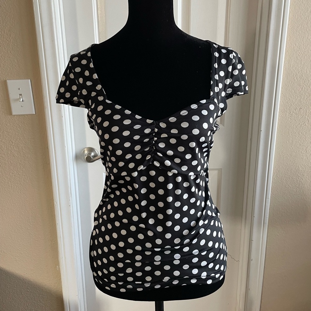 Sourpuss pinup/rockabilly pola dot top